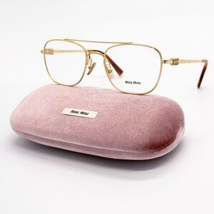 NEW MIU MIU EYEGLASSES MU51WV 5AK1O1 GOLD WOMEN MU 51WV SMU 51W